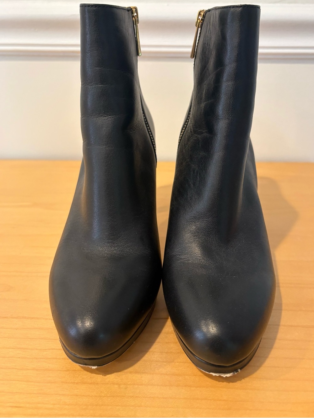 Michael Kors Black Leather Zip Ankle Booties